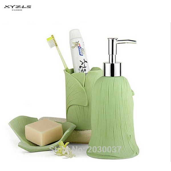 Neutral Leaf 3 Piece Bathroom Set Toothbrush Holder Soap Dispenser Soap Dish Neutral Leaf 3 Piece Bathroom Set Toothbrush Holder Soap Dispenser Soap Dish
