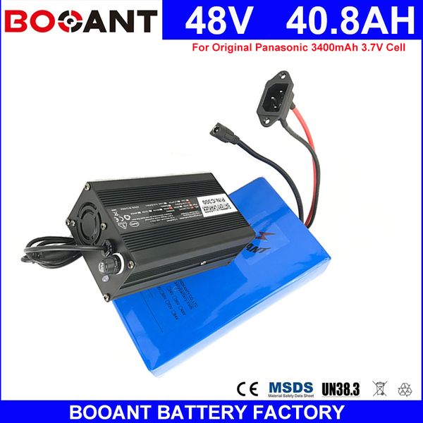 

booant e-bike аккумулятор 48v 40ah 2000 вт для оригинального 18650 3400 мач литий-ионный аккумулятор 48 в с 5a зарядное устройство 50a bms е
