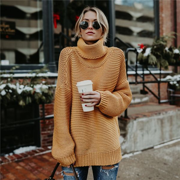 

lakysilk]turtleneck long sleeve pullover woman fashion solid color office lady sweaters women winter girl's autumn coat new, White;black