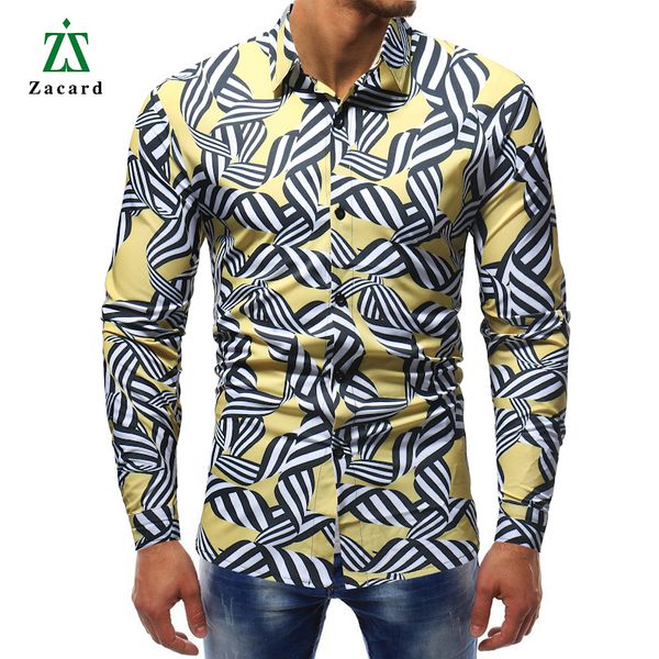 

2018 new arrival men fashion shirts turn-down collar slim fit men long sleeve shirt europe size casual print shirt, White;black