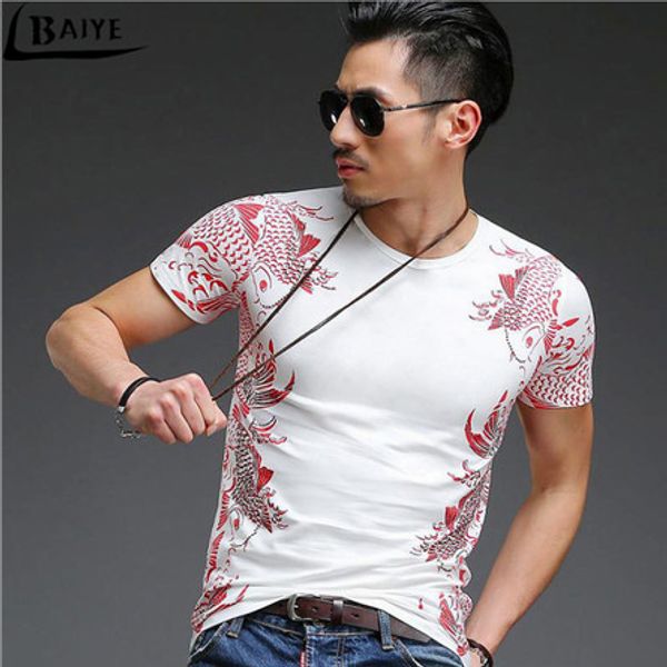 

tbaiye fashion men's t shirts 3d printing bronzing summer short tees casual cotton short sleeve luxury men brand t-shirt, White;black