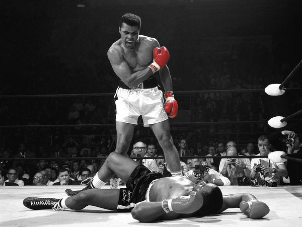 

Muhammad Ali Red Gloves Boxing Black & White Art Silk Poster 24x36inch 24x43inch