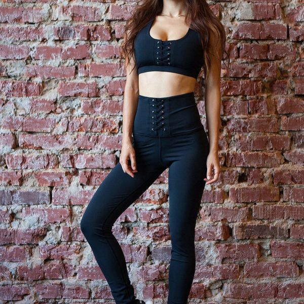 

women two piece outfits clothes fitness body building suit yoga set workout tnak high waist strap leggings sportswear, White;red