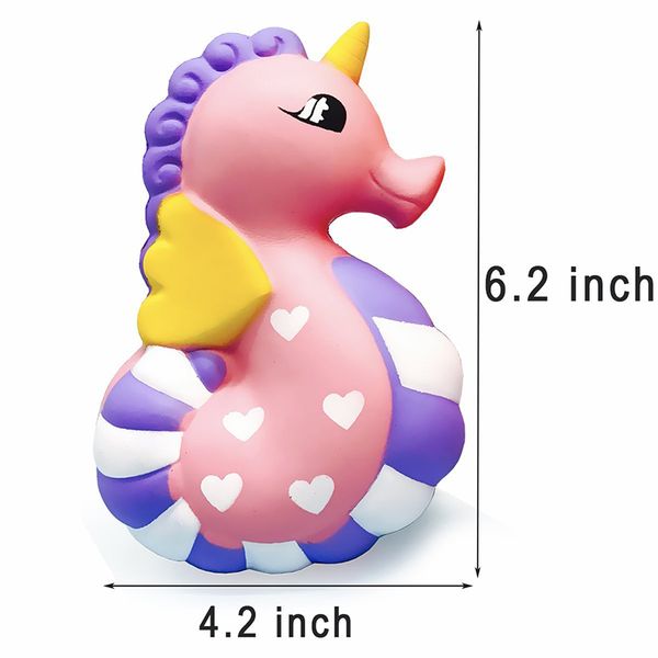 

jumbo hippocampi squishy toys sea horse slow rising squeeze phone straps charm kawaii kids toys stress reliever 60pcs