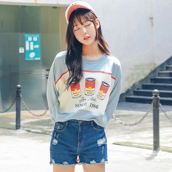 

2018 women's sweatshirt tunic japan harajuku ulzzang sweatshirts female korean kawaii loose velvet cute svitsfor women, Black