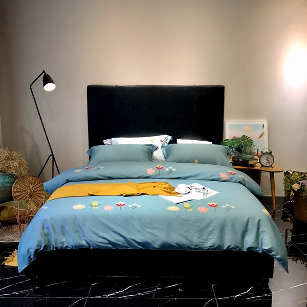 2018 Flowers Dark Green Bedding Set Queen King Size Egyptian