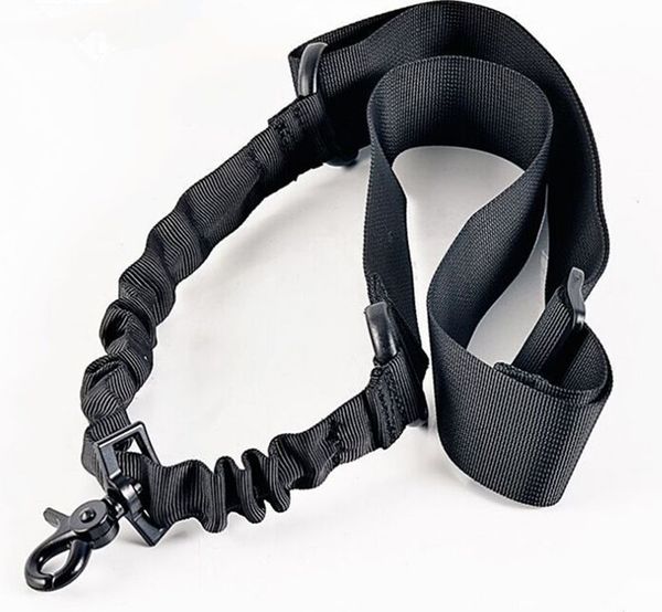 Alta Resistência Um Ponto Ajustável Sling Único Ponto Rifle Gun Bungee Cord Black