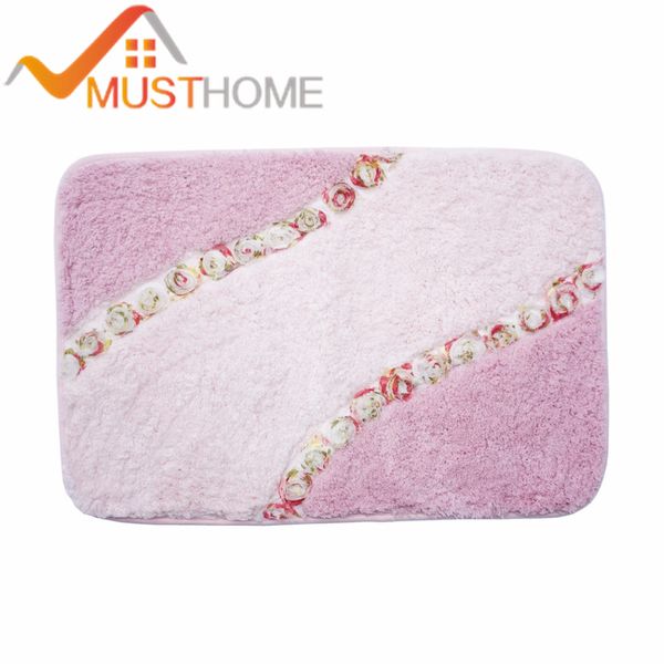 

40x60cm/15.7"wx23.6"l pink bathroom rugs non slip bath mats