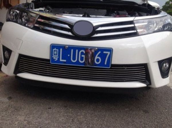 

aluminum alloy platingl front grille around trim racing grills trim for 2014-2016 for toyota corolla