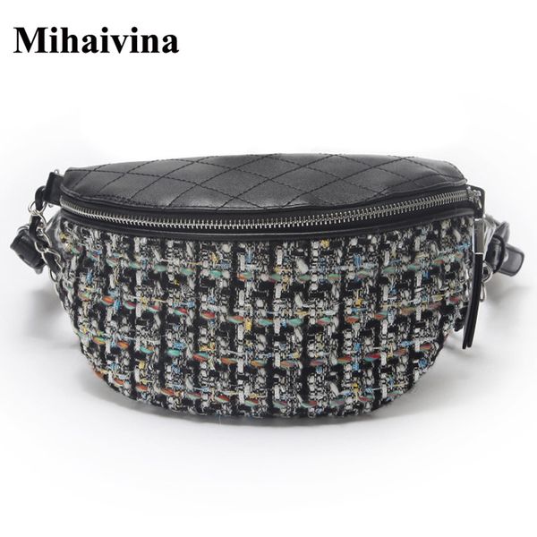 

mihaivina fashion women fanny chest bag leather waist pack femal belt bags hip money belt travel phone pouch bags