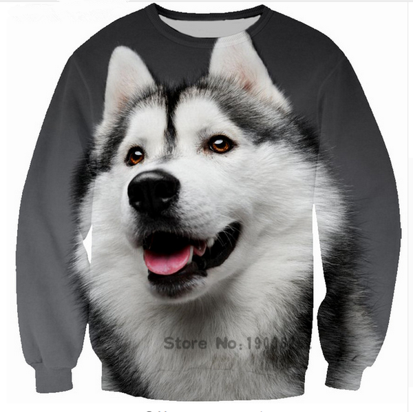 

brand clothes animal 3d print sweatshirt huskydog men sweatshirt character fashion wear women/men size s-5xl lms0053, Black