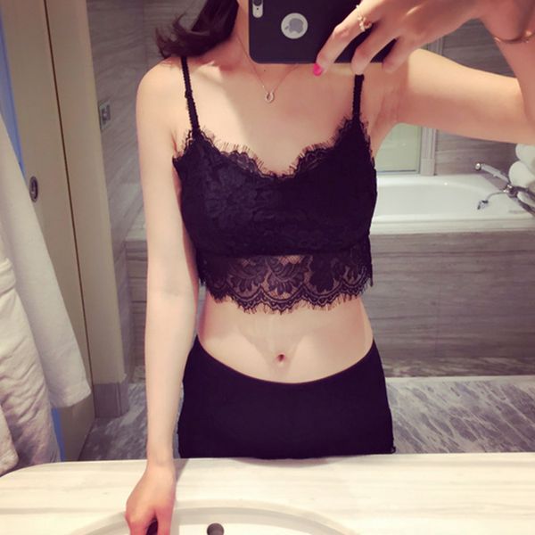 

women triangle padded fitness stretch lace running yoga sports gym bras apparel female sportswear clothing clothes 2018, White;black