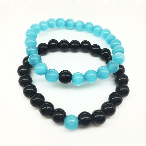 Atacado Handmade pedra Azul fosco yoga conjunto Buddha Beads Pulseira Pedra Natural Rocha Vulcânica Pulseiras para Mulheres Dos Homens de Jóias