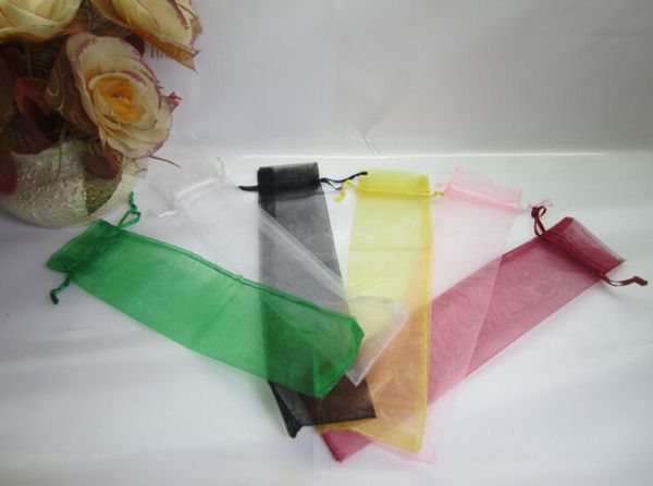 Bolsa de seda para mão fãs organza gift bag presente bolsa para mão fãs com cordão 100pcs / lot 10 cores