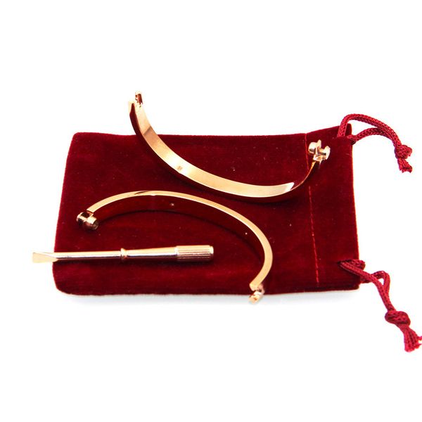

Love crew bangle 16 18 20cm uxury brand with ten cz tone crewdriver bracelet for women men with original bag