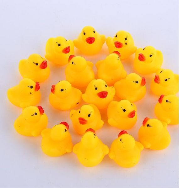 

100pc lot whole ale mini rubber bath duck pvc duck with ound floating duck fa t delivery wiming beach