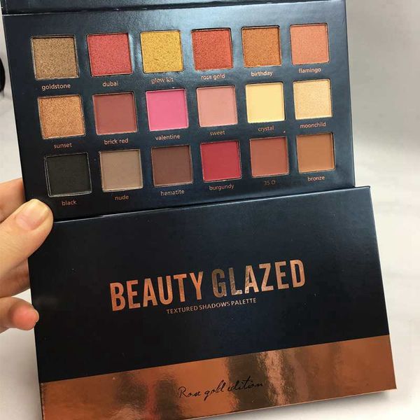 

drop 6pcs/lotbeauty glazed 18 colors makeup eyeshadow pallete shimmer palette glitter diamond pigmented remastered eye shadow cosmetics