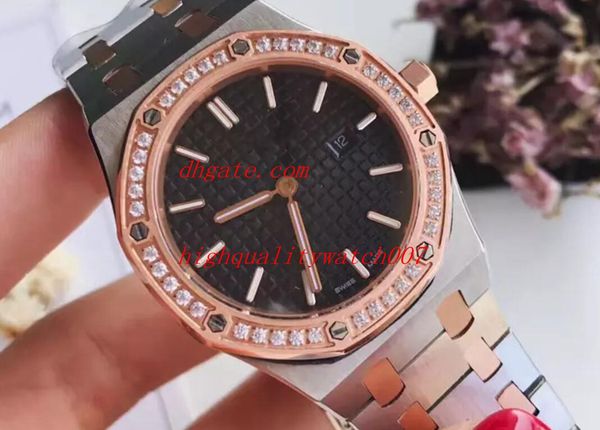 

роскошные женские бриллиантовые часы 167651st 67651sr 67653bc 67653or высокое качество золота / серебра из нержавеющей стали кварцевые леди, Slivery;brown