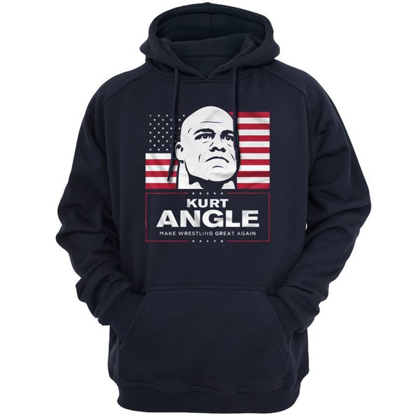 

wrestling wrestler kurt angle make wrestling great again hoodie sweatshirts men casual apparel clothing spring autumn season 246, Black