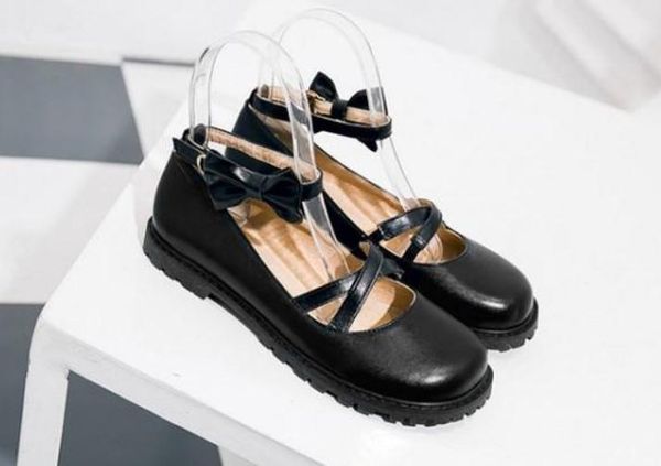 

send 2018 spring and autumn new style low heel bowknot round head women's shoes, Black