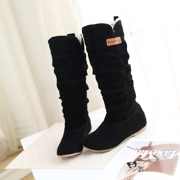 

Women lace nubuck flat heel winter now boot hoe women 39 flock plu h padded winter long ridding motorcycle boot hoe