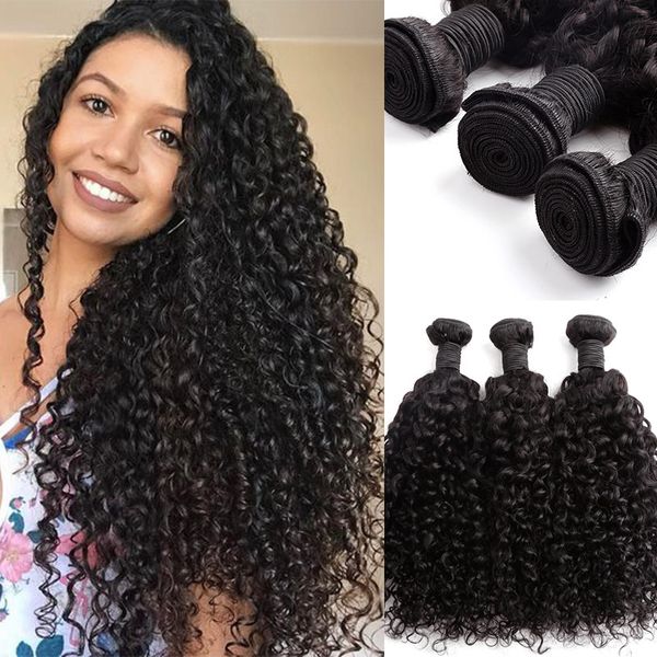 Indian Curly Hair Weave 8 24 Inch Natural Color Donor Human Hair
