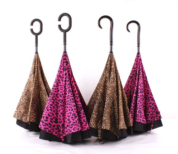 

stripe inverted umbrellas c-shape j-shape handle waterproof double layer umbrellas reverse car umbrella paraguas rain umbrella