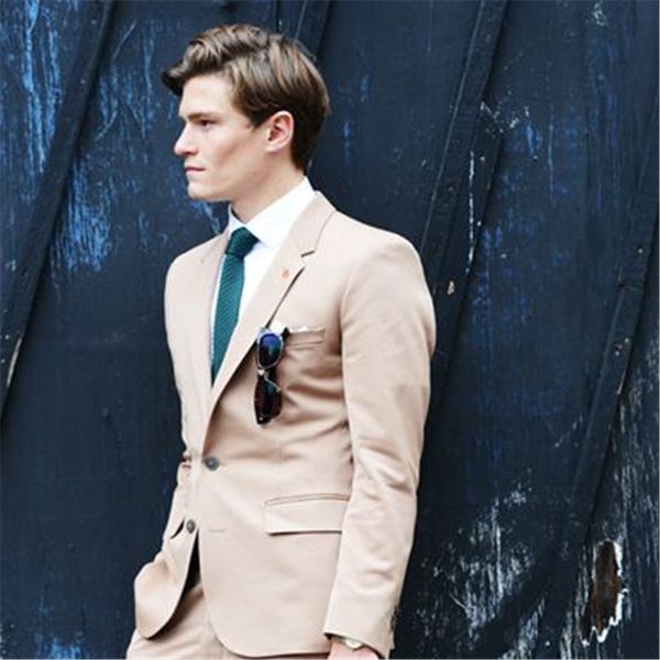 

custome homme khaki men suit 2pieces(jacket+pants+tie) formal italian terno masculino slim fit tuxedo men blazer, White;black