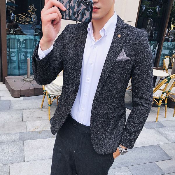 Acheter 2019 Nouveau Beau Petit Costume Décontracté Tendance Costume Affaires Hommes Version Coréenne De Lautomne Et Britannique Slim Hommes Manteau