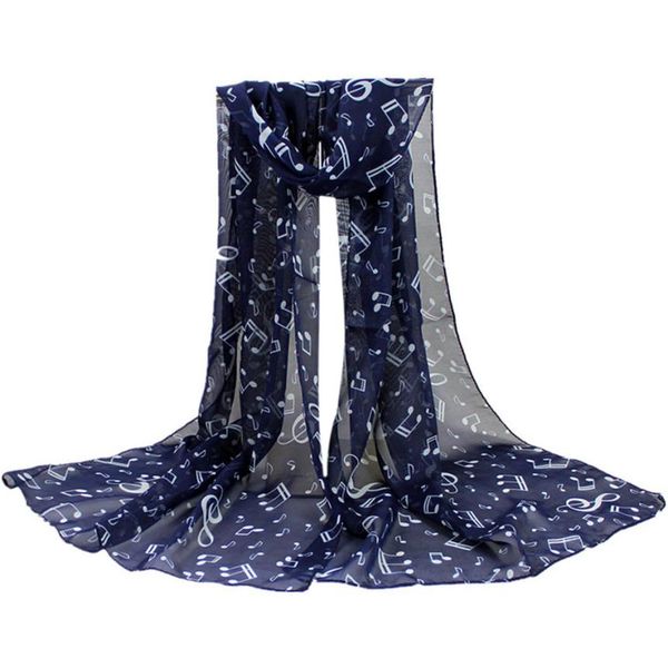 

kancoold scarves new chiffon fashion lady musical note neck scarf shawl muffler scarves women chiffon jan25, Blue;gray