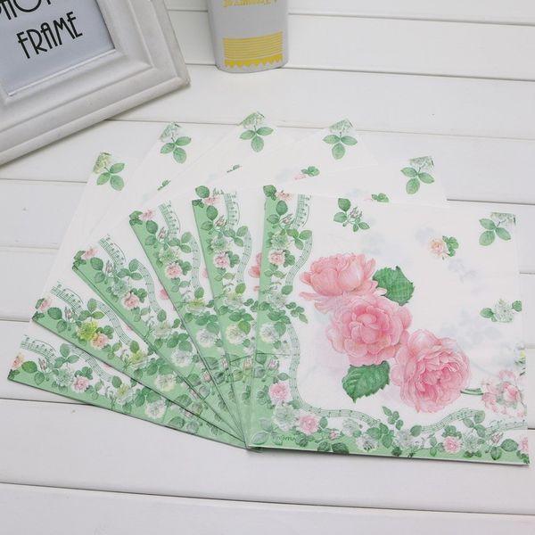 

happy birthday baby shower kids favors flower printing paper napkins decoration events party supplies 20pcs\pack