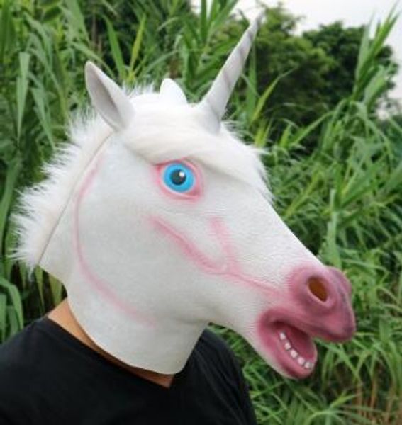 

unicorn horse head mask adults full face animal unicorn mask halloween masquerade costume party prop novelty latex party