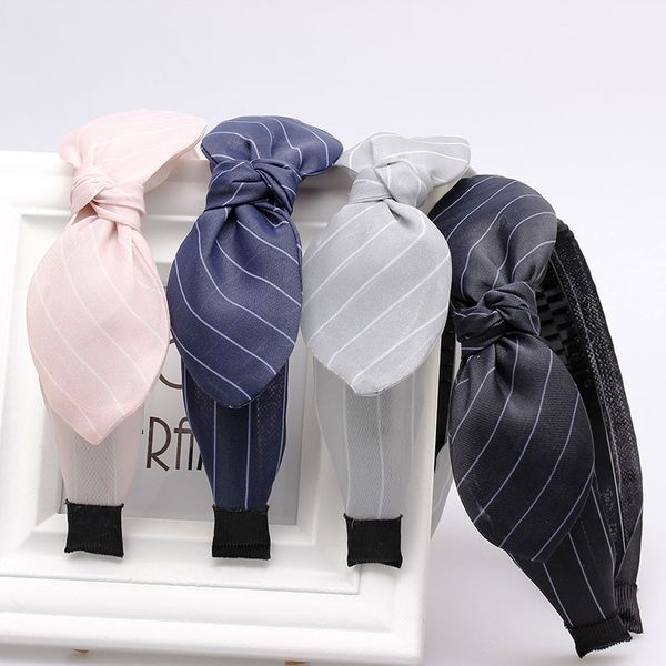 

solid soft knotted flamingo headband hairband for women lady bow hair hoop hair accessories headwear, Slivery;white
