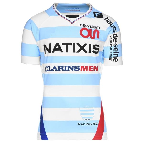 

maillot authentic racing 92 extÃ©rieur 2018/19 tee-shirt supporter xv de france france rugby maillot de foot french boln rugby size s-m--3xl, Black;gray