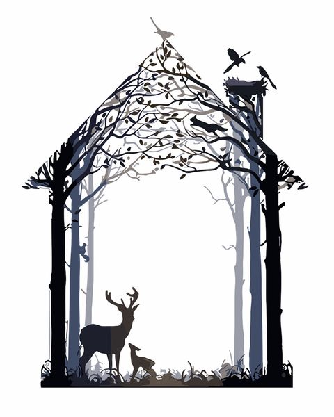 

ykxllw deer tree abstract dream painting by number paint coloring drawing pictures home decor animal painitng by numbers