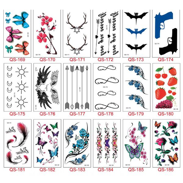 Acheter Imperméable à Leau Temporaire Tatouage Autocollant Body Art Sexy Faux Tatouages Scorpion Fleur Arc Arbre Bat Lune Soleil Desins Tatoo