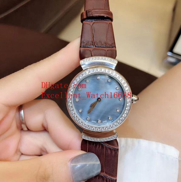 

sell ladies fashion watches 33 mm divas' dream diamond bezel pearlmaster quartz ladies watches christmas gift, Slivery;brown