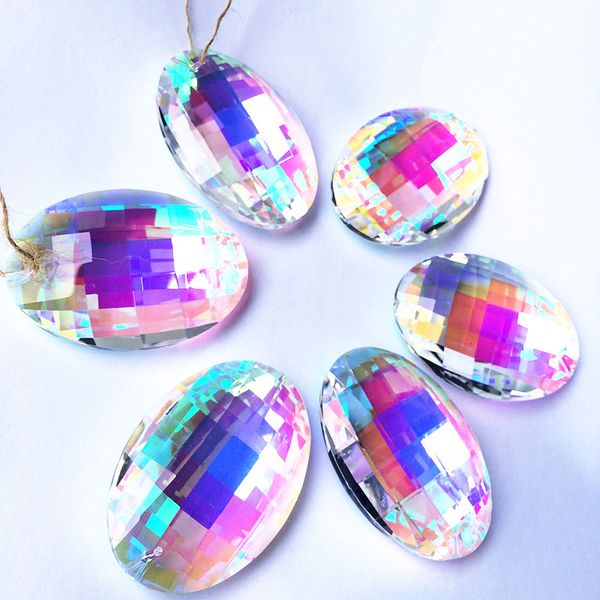 

63mm gorgeous crystal faceted pendants clear ab glass window hanging prisms suncatcher for lovely christmas tree decoration