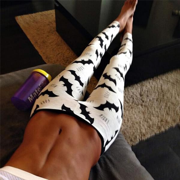 

1pc new women fitness yoga print leggings fitness sports pants comfortable, White;red