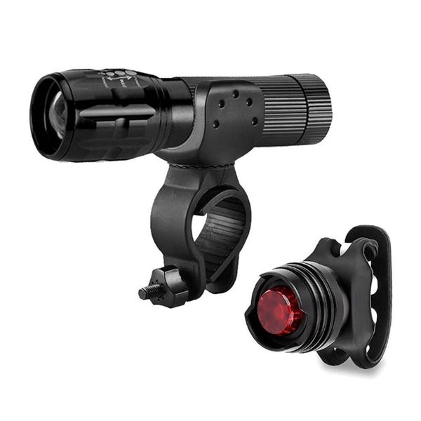 

bicycle light set super bright front head light tail rear led cycling riding headlamp with mount holder battery drop ship