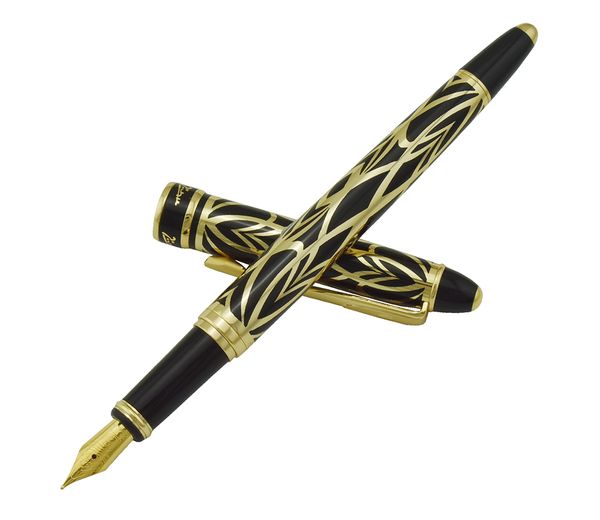 

picasso 901 fountain pen amorous feeling of paris 18kgp fine nib black & golden office business school writing gift pen