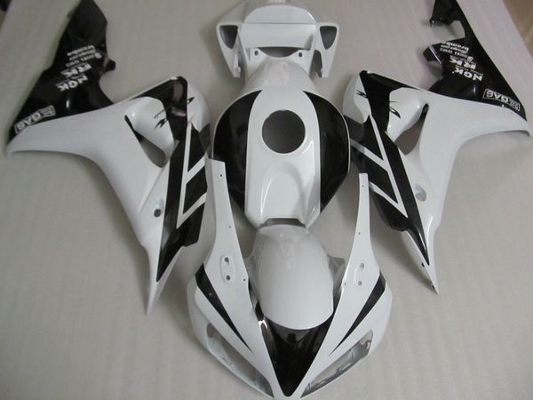 Carcaças de moldagem por injeção para Honda CBR1000RR 2006 2007 kit de carenagem preto branco CBR 1000 RR 06 07 GF46