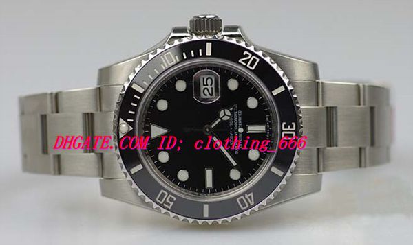 

коробка / сертификат роскошные часы браслет из нержавеющей стали 40 мм 116610 керамический черный / зеленый циферблат / безель новый механич, Slivery;brown