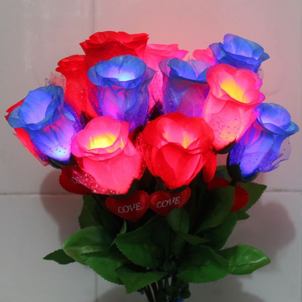 

2021 led light up rose flower party home decor mothers day party supplies wedding decoration valentine's day gift