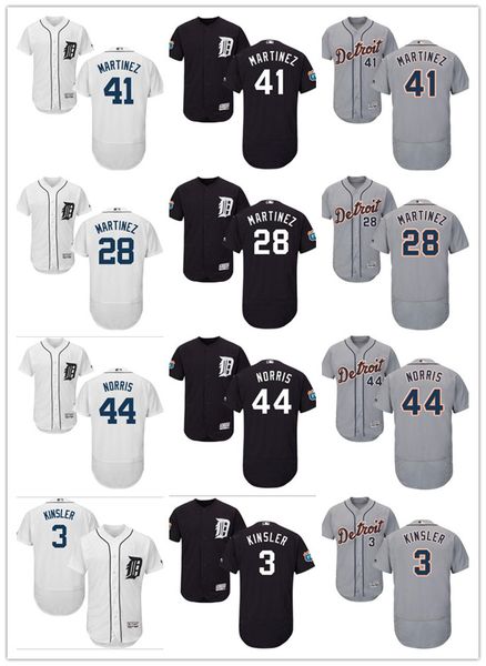 

men women detroit custom tigers jersey #3 ian kinsler 3 alan trammell 44 daniel norris 41 victor martinez 28 j. d. martinez baseball jerseys, Blue;black