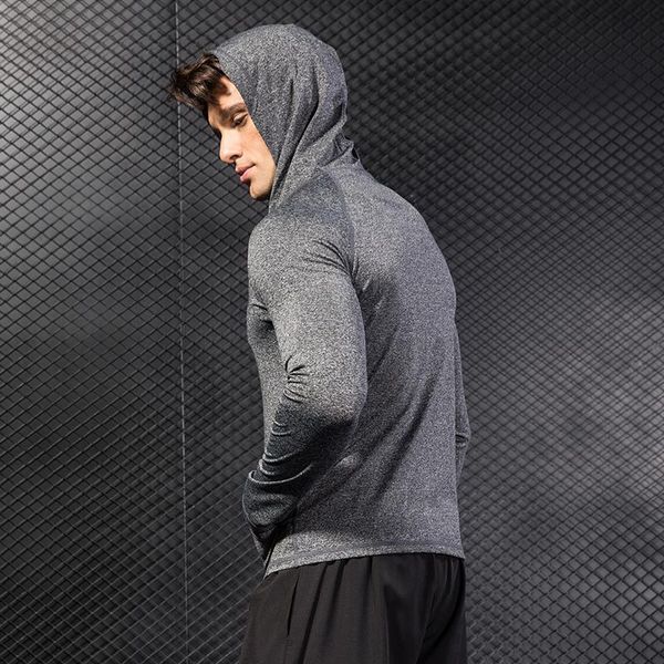 

dk7704tsg slim hoodies shirts gym up quick-dry fitness fit running sweatshirt t zip men's suhil, Black