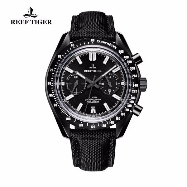

reef tiger/rt sport watches for men waterproof black steel luminous analog quartz watches date chronograph rga3033, Slivery;brown