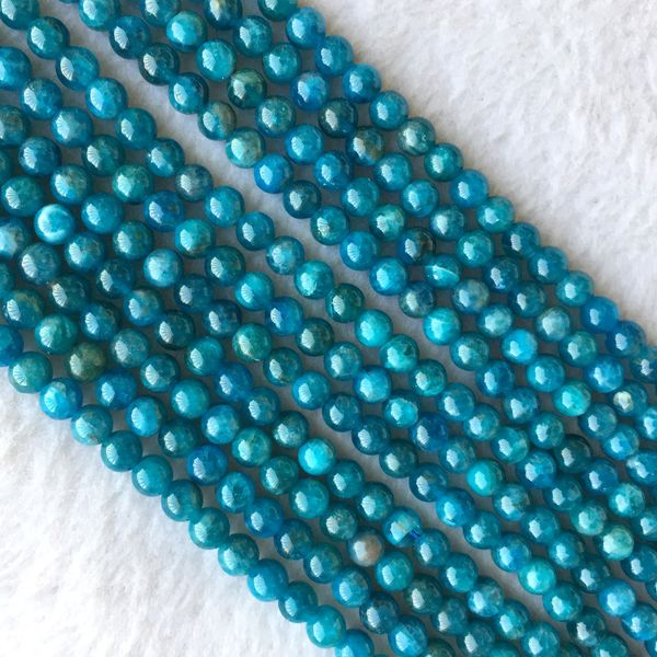 

wholesale natural genuine blue apatite phosphorite round loose gemstone beads 6-10mm 16" 05759, Black