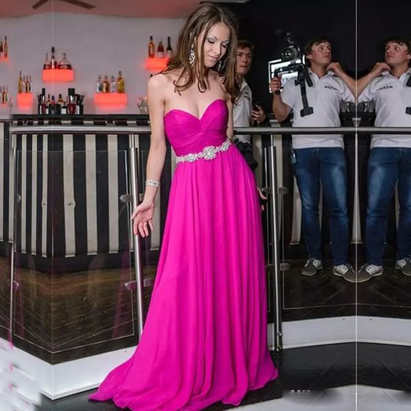 vestito lungo fucsia