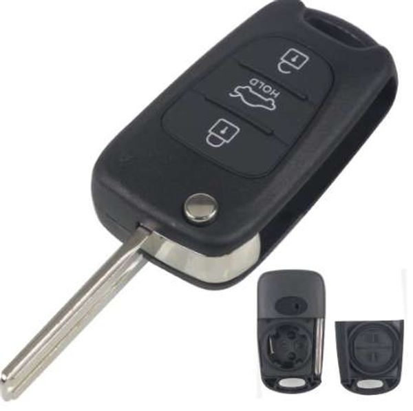 Jingyuqin Blade Uncut 3 botões Flip Remote Key Shell para Hyundai I30 IX35 para Kia K2 K5 Chaves de carro Capa